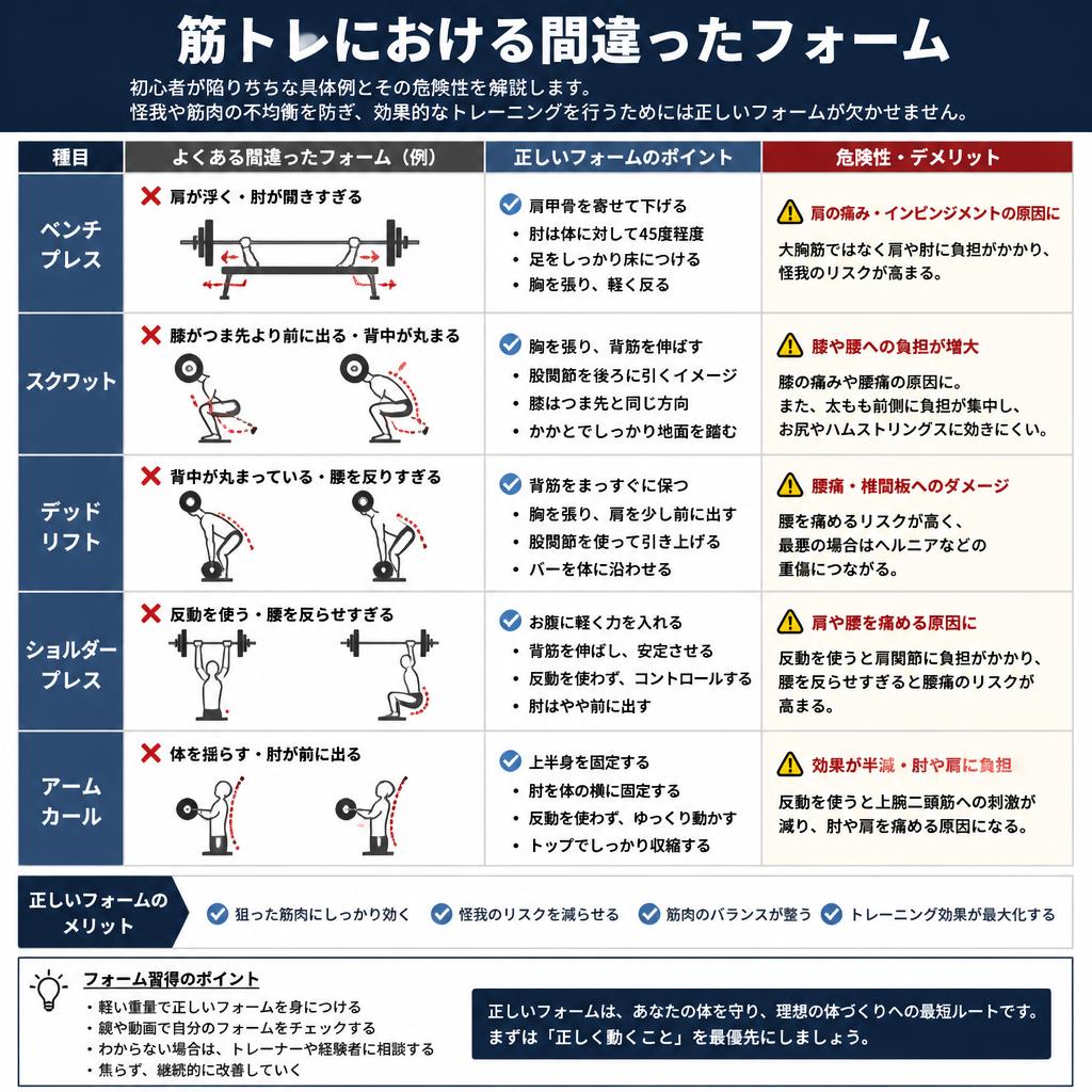 間違ったフォームが招く危険性