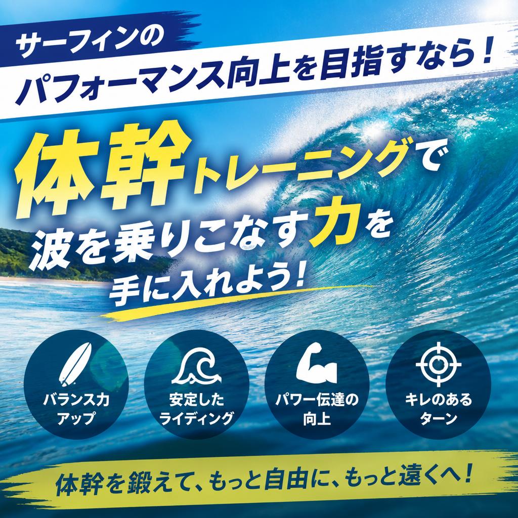 サーフィンのパフォーマンス向上を目指すなら！体幹トレーニングで波を乗りこなす力を手に入れよう！