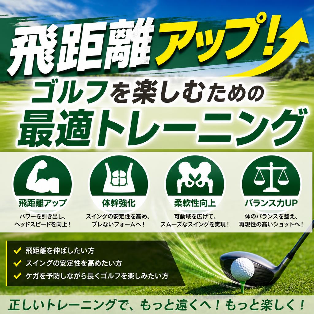 「飛距離アップ！ゴルフを楽しむための最適トレーニング」