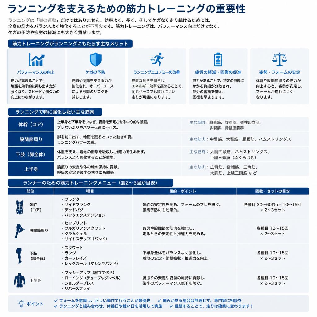 筋トレの重要性：ランナーに不可欠な基礎体力