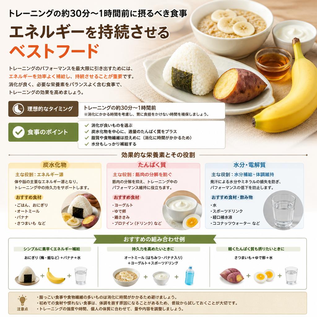 筋トレ前に摂取すべき食事