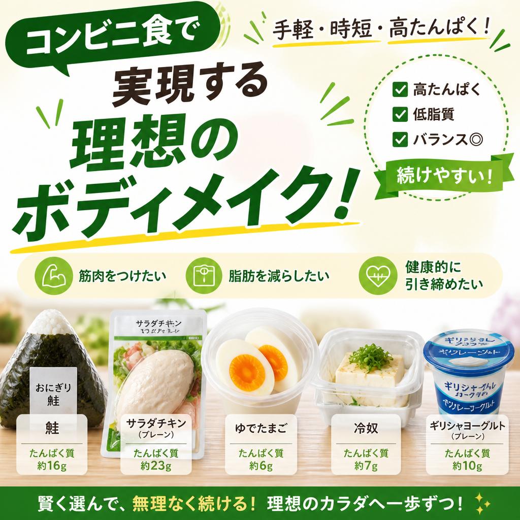 「コンビニ食で実現する理想のボディメイク！」